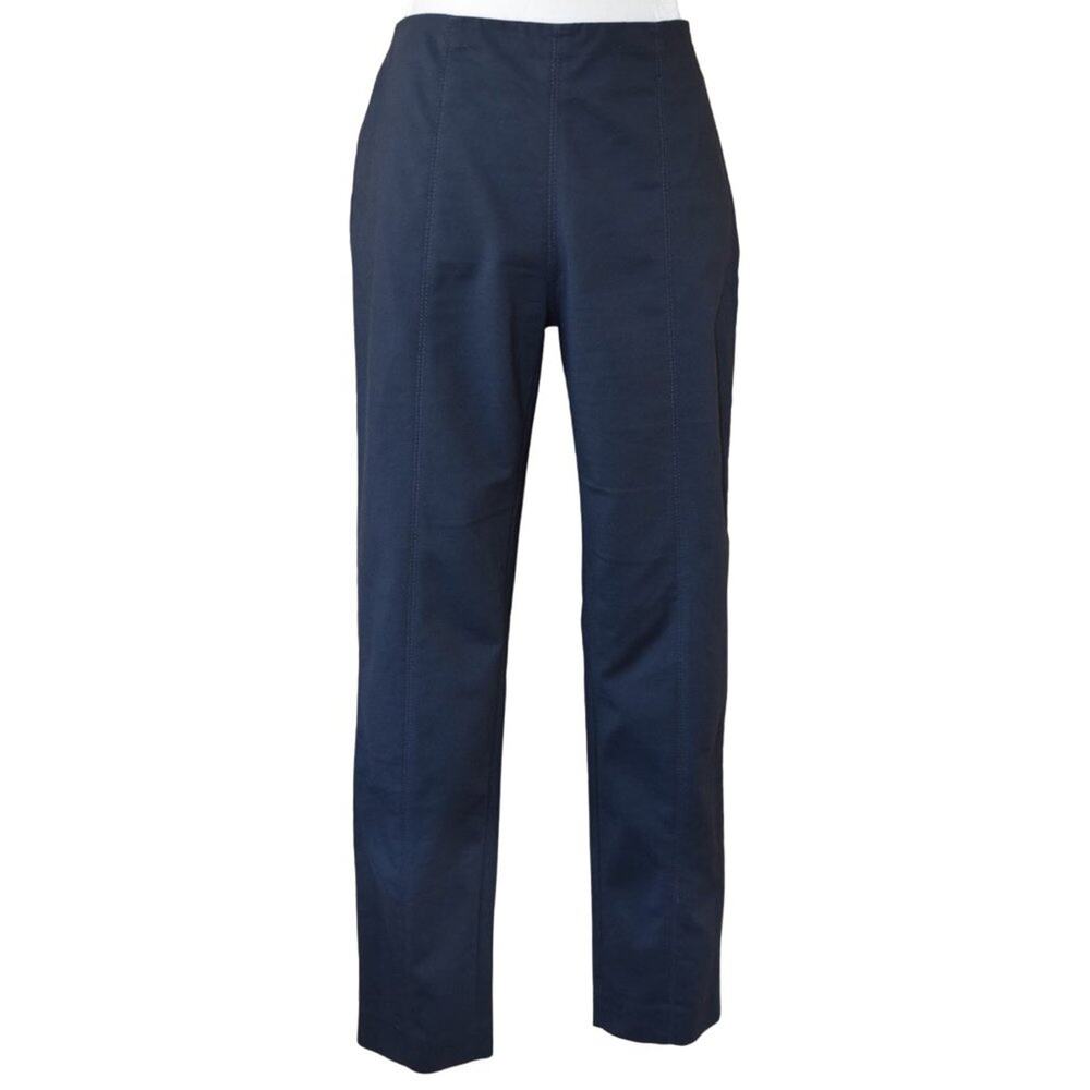 LES COPAINS BLUE Midnight Slim Straight Topstitch Pants Ankle